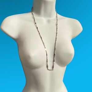 SARAH COVENTRY Silver Necklace Vintage Grannycore 29”